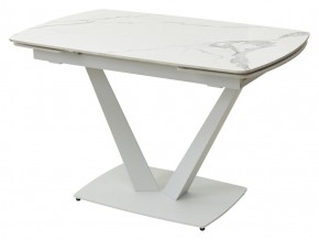 Стол ALATRI 120 GLOSS STATUARIO WHITE SOLID CERAMIC / WHITE, ®DISAUR в Североуральске - severouralsk.mebel24.online | фото 1