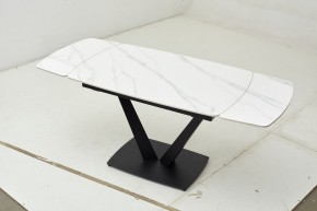 Стол ALATRI 120 MATT WHITE MARBLE SOLID CERAMIC / BLACK, ®DISAUR в Североуральске - severouralsk.mebel24.online | фото 1