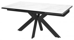Стол BELLUNO 160 MARBLES KL-99 Белый мрамор матовый, итальянская керамика/ черный каркас, ®DISAUR в Североуральске - severouralsk.mebel24.online | фото 1