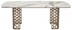 Стол CHIAVARI 220 KL-188 Контрастный мрамор матовый, итальянская керамика / Шампань, ®DISAUR в Североуральске - severouralsk.mebel24.online | фото 8