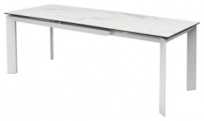Стол CREMONA 140 HIGH GLOSS STATUARIO Белый мрамор глянцевый, керамика/ белый каркас, ®DISAUR в Североуральске - severouralsk.mebel24.online | фото 4