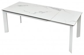 Стол CREMONA 140 HIGH GLOSS STATUARIO Белый мрамор глянцевый, керамика/ белый каркас, ®DISAUR в Североуральске - severouralsk.mebel24.online | фото 5