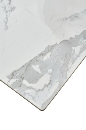 Стол CREMONA 140 HIGH GLOSS STATUARIO Белый мрамор глянцевый, керамика/ белый каркас, ®DISAUR в Североуральске - severouralsk.mebel24.online | фото 6