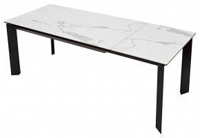 Стол CREMONA 140 MATTE STATUARIO Белый мрамор матовый, керамика/ черный каркас, ®DISAUR в Североуральске - severouralsk.mebel24.online | фото 2