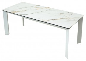 Стол CREMONA 180 KL-188 Контрастный мрамор матовый, итальянская керамика/ белый каркас, ®DISAUR в Североуральске - severouralsk.mebel24.online | фото 9