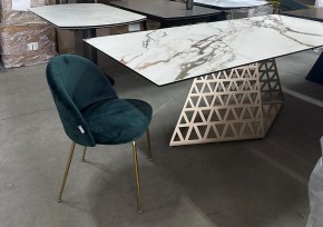 Стол ENNA 220 KL-188 Контрастный мрамор матовый, итальянская керамика/ каркас цвета шампань, ®DISAUR в Североуральске - severouralsk.mebel24.online | фото 8