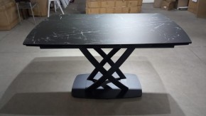 Стол FOGGIA 140 KL-116 Черный мрамор матовый, итальянская керамика/ черный каркас, ®DISAUR в Североуральске - severouralsk.mebel24.online | фото 2
