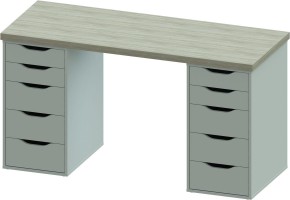 Стол письменный Ингар 2/55 140x75x55, дуб беленый/белый в Североуральске - severouralsk.mebel24.online | фото 2