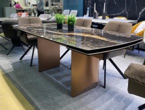 Стол ПУАНТО 200 TITANIUM LAWA NERO, керамика / МЕДЬ каркас М-City в Североуральске - severouralsk.mebel24.online | фото 2
