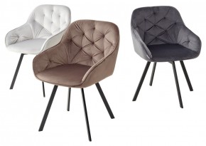 Стул GALE 360 град. поворот. BLUVEL-03 LIGHT GREY, велюр/ черный каркас, М-City в Североуральске - severouralsk.mebel24.online | фото 2