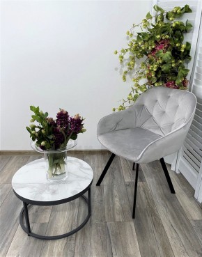 Стул GALE 360 град. поворот. BLUVEL-03 LIGHT GREY, велюр/ черный каркас, М-City в Североуральске - severouralsk.mebel24.online | фото 6