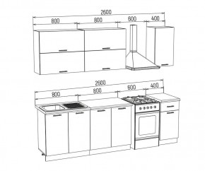 ТЕХНО-3 Кухонный гарнитур 2,0 м Компоновка №2 в Североуральске - severouralsk.mebel24.online | фото