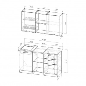 ТОМИЛЛА Кухонный гарнитур Медиум 4 (1400 мм ) в Североуральске - severouralsk.mebel24.online | фото 2