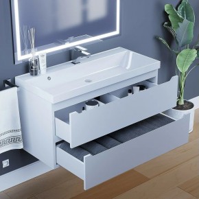 Тумба под раковину Uperwood Tanos 100 см, подвесная, белая матовая в Североуральске - severouralsk.mebel24.online | фото 9