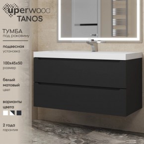 Тумба под раковину Uperwood Tanos 100 см, подвесная, черная матовая в Североуральске - severouralsk.mebel24.online | фото 3