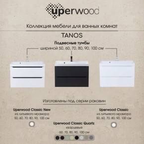 Тумба под раковину Uperwood Tanos 50 см, подвесная, белая/графит в Североуральске - severouralsk.mebel24.online | фото 10