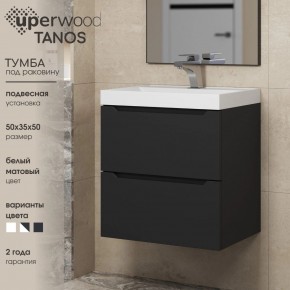 Тумба под раковину Uperwood Tanos 50 см, подвесная, черная матовая в Североуральске - severouralsk.mebel24.online | фото 4