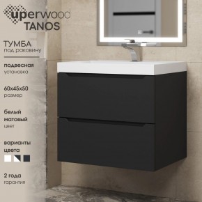 Тумба под раковину Uperwood Tanos 60 см, подвесная, черная матовая в Североуральске - severouralsk.mebel24.online | фото 3