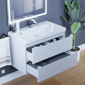 Тумба под раковину Uperwood Tanos 80 см, подвесная, белая матовая в Североуральске - severouralsk.mebel24.online | фото 2