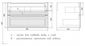 Тумба под раковину Uperwood Tanos 80 см, подвесная, черная матовая в Североуральске - severouralsk.mebel24.online | фото 7