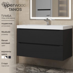 Тумба под раковину Uperwood Tanos 90 см, подвесная, черная матовая в Североуральске - severouralsk.mebel24.online | фото 3