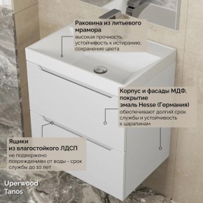 Тумба с раковиной Uperwood Tanos 50 см, подвесная, белая матовая в Североуральске - severouralsk.mebel24.online | фото 6
